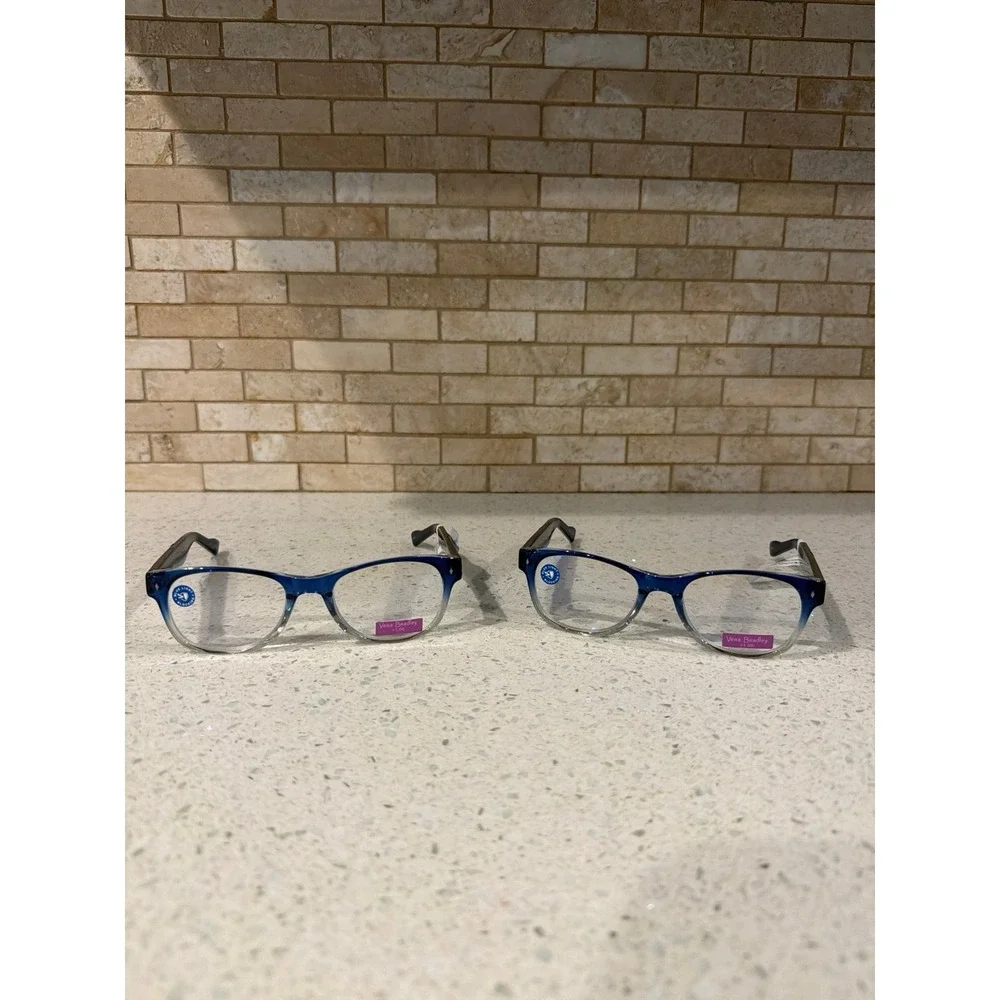 Lot of 2 Vera Bradley Courtney +1.00 Reading Glasses Morning Shells Blue nwt